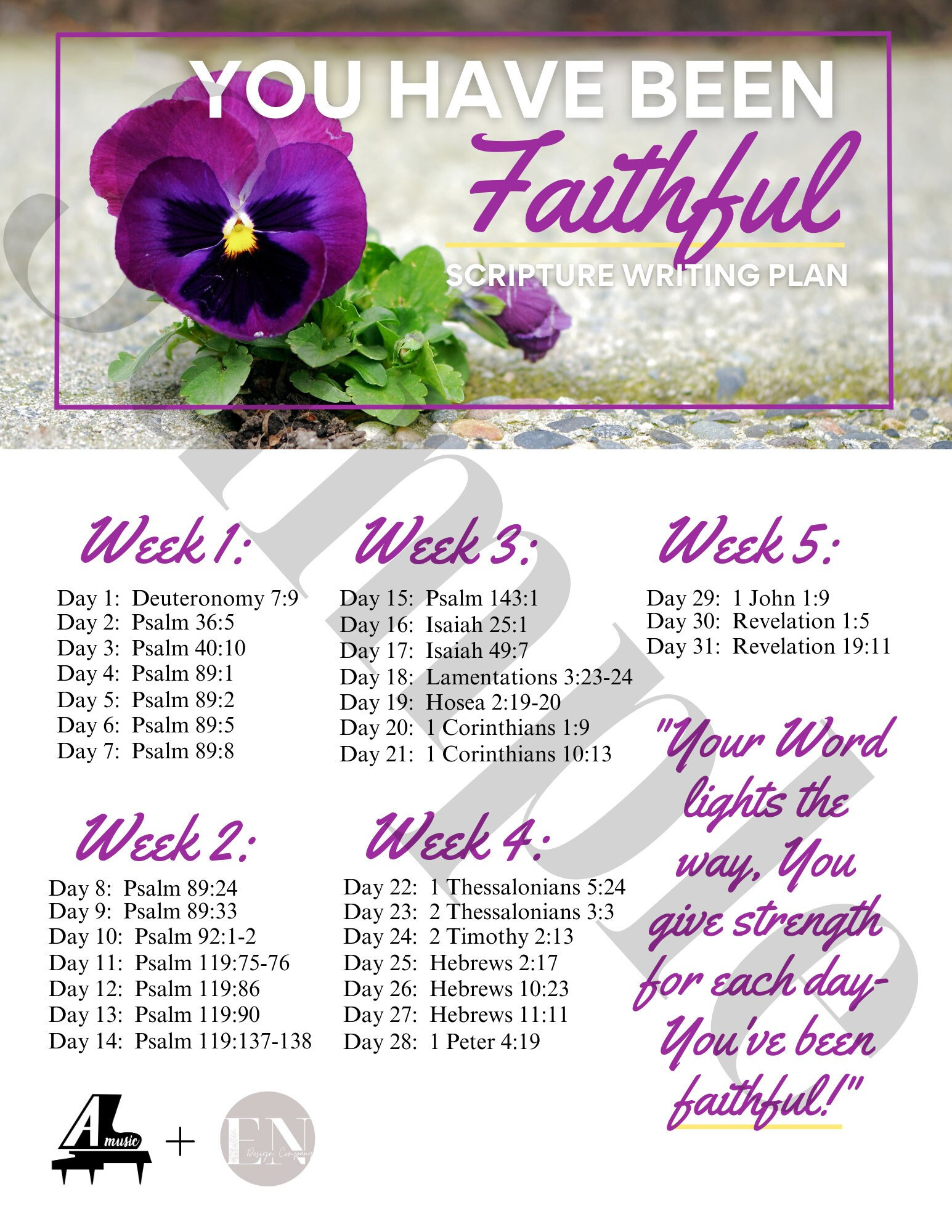 You Have Been Faithful 31-day Scripture Writing Plan - Etsy