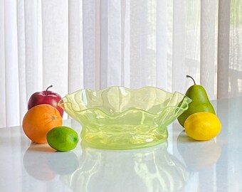Cuenco de 11" soplado a mano vintage de Wheaton Village - alrededor de 1993