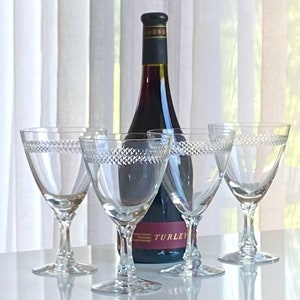 Vintage Fostoria Bracelet Cut Glasses (circa 1953 - 1971) - Set of 4 (Set #44C)