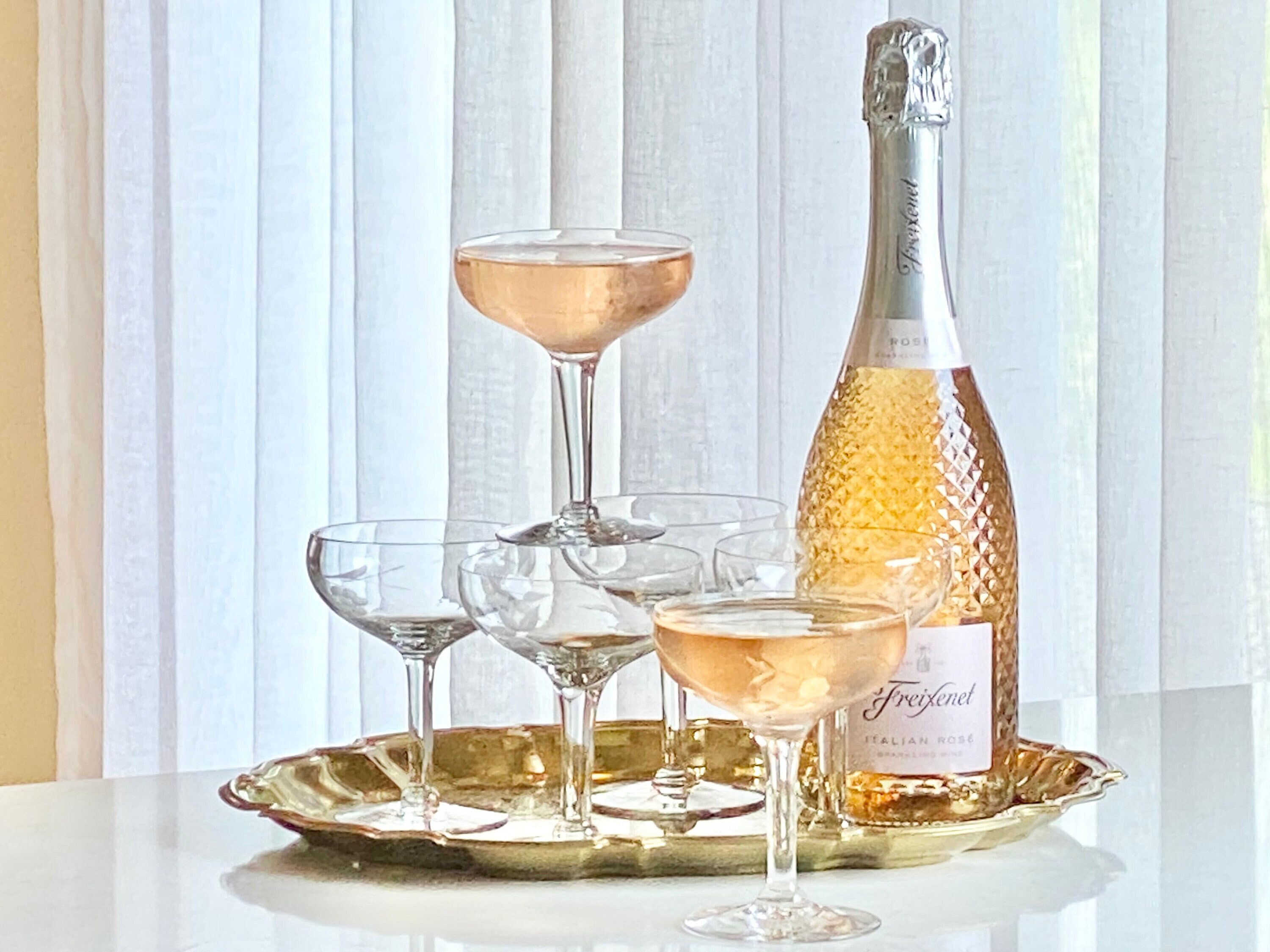 6 Coppe champagne Elements, in colore bianco