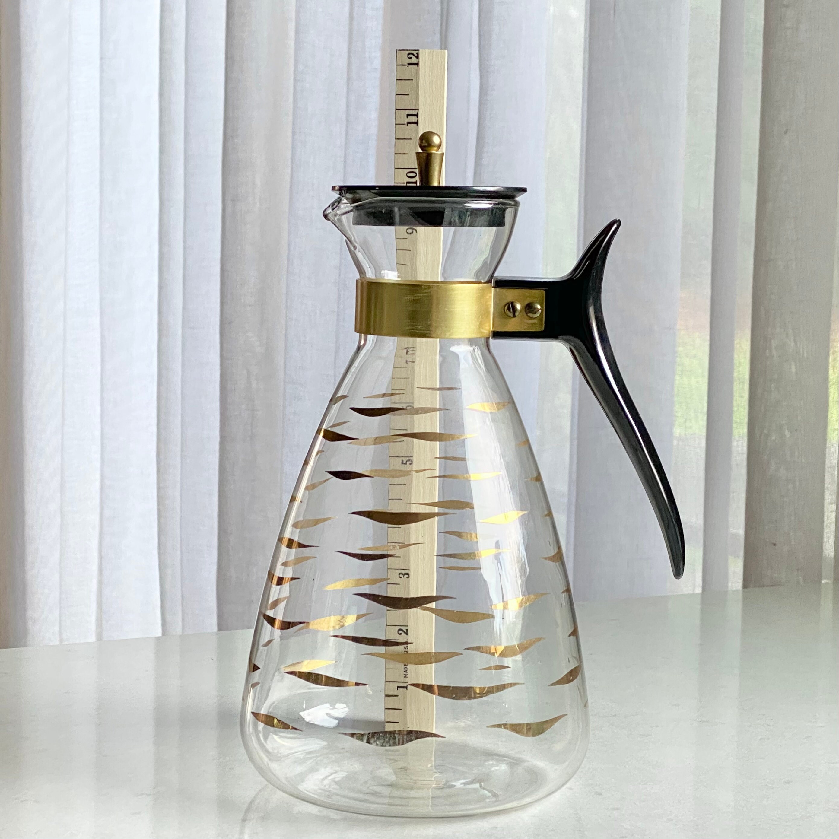 Vintage Pyrex Gold Wave 10 Cup Carafe With Lid and Stand - Etsy