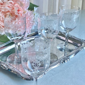 Vintage Monongah Roseland Glasses (circa 1916 - 1920) - Set of 4
