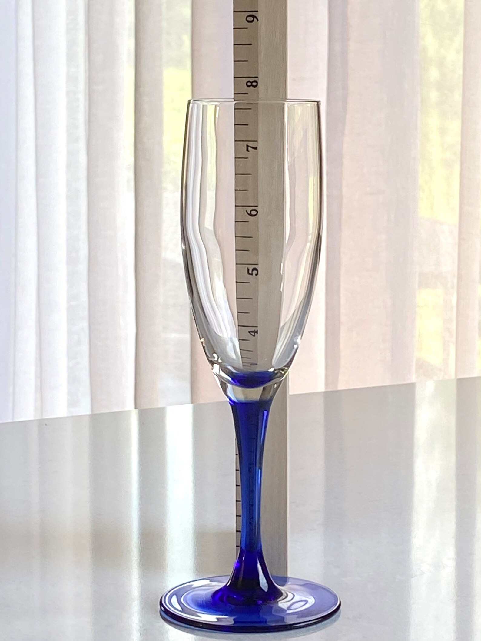 Luminarc Cobalt Blue Stem Glasses by J.G. Durand of Verrerie Etsy