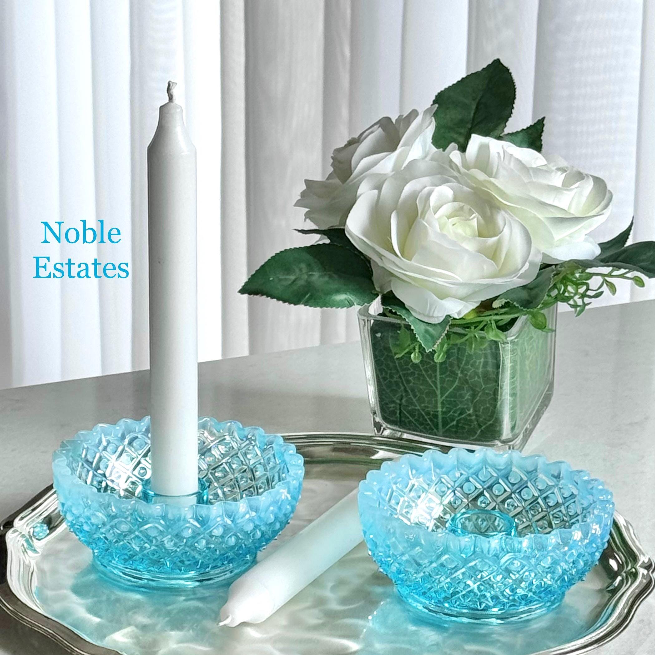 Vintage Blue Fenton Candle Holders - Etsy