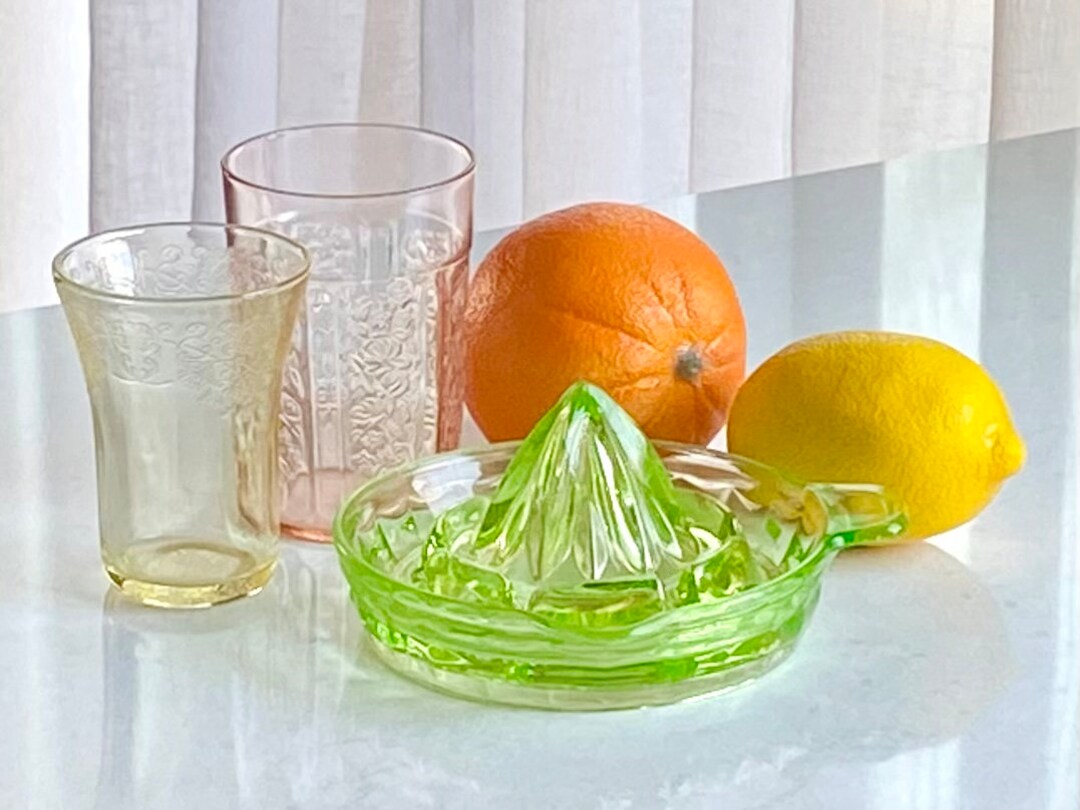 Green Uranium Glass Citrus Juicer / Reamer Etsy