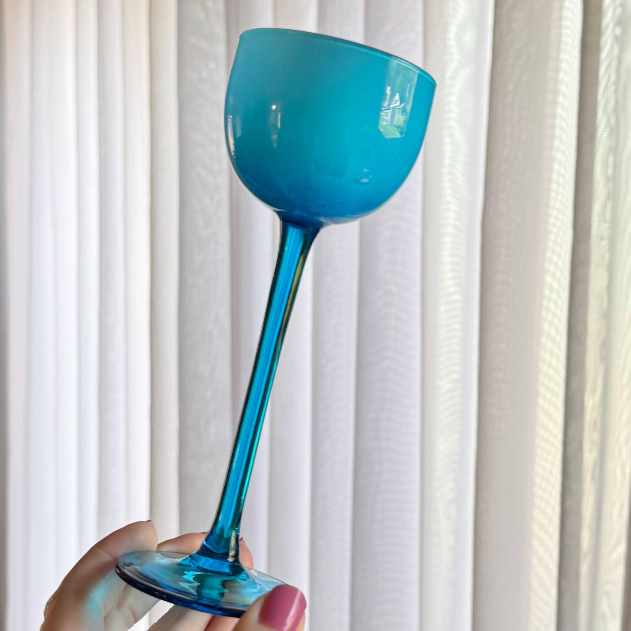 Vintage Carlo Moretti Crysta Blue Cased Glasses - Set of 9 - Etsy