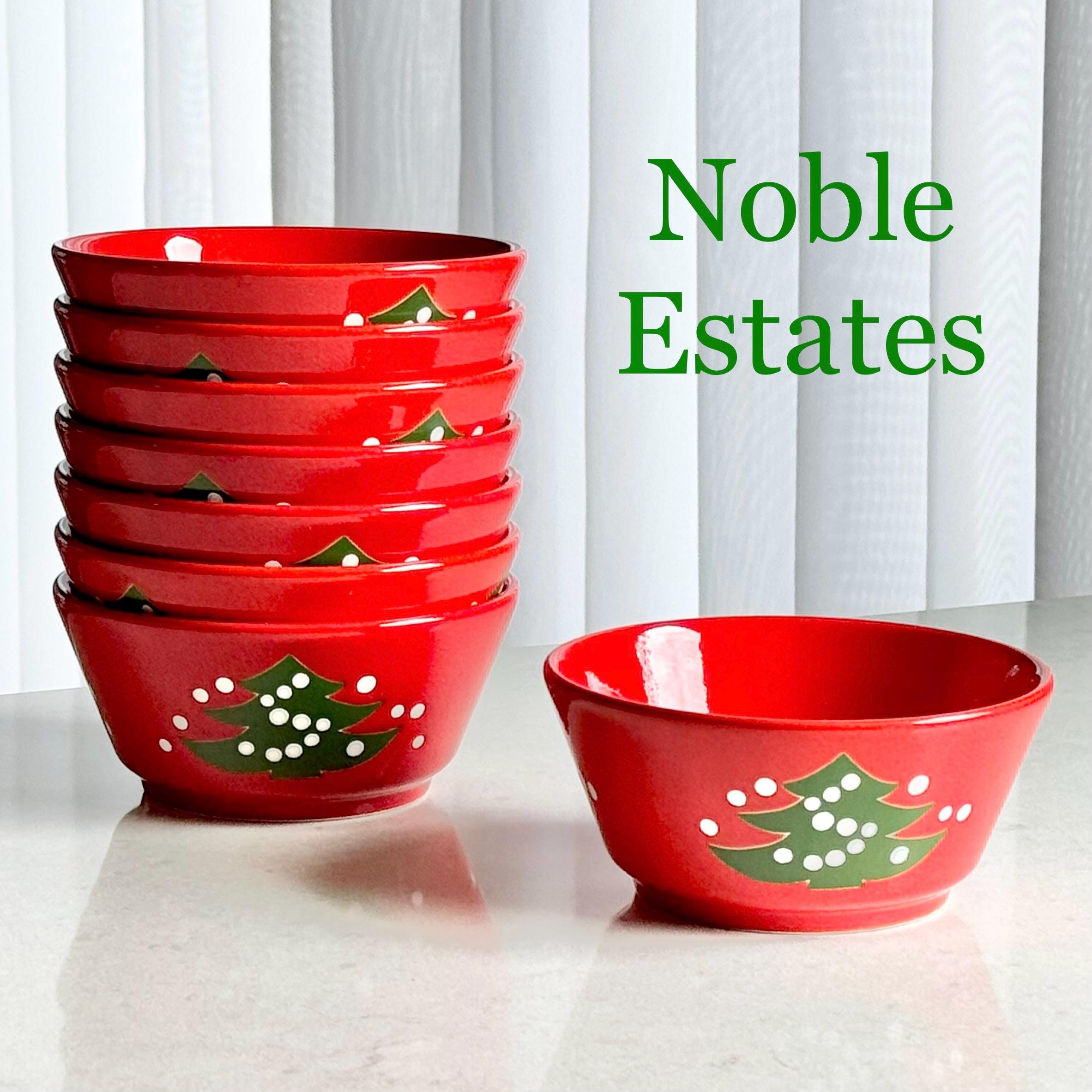 Vintage Waechtersbach Red Christmas Tree 4-7/8 Inch Bowls - Set of