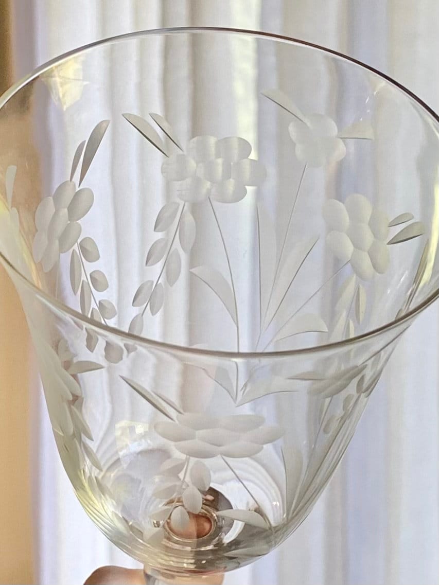 Vintage Etched Optic Panel Glasses - Set of 6 (set #623J) - Etsy