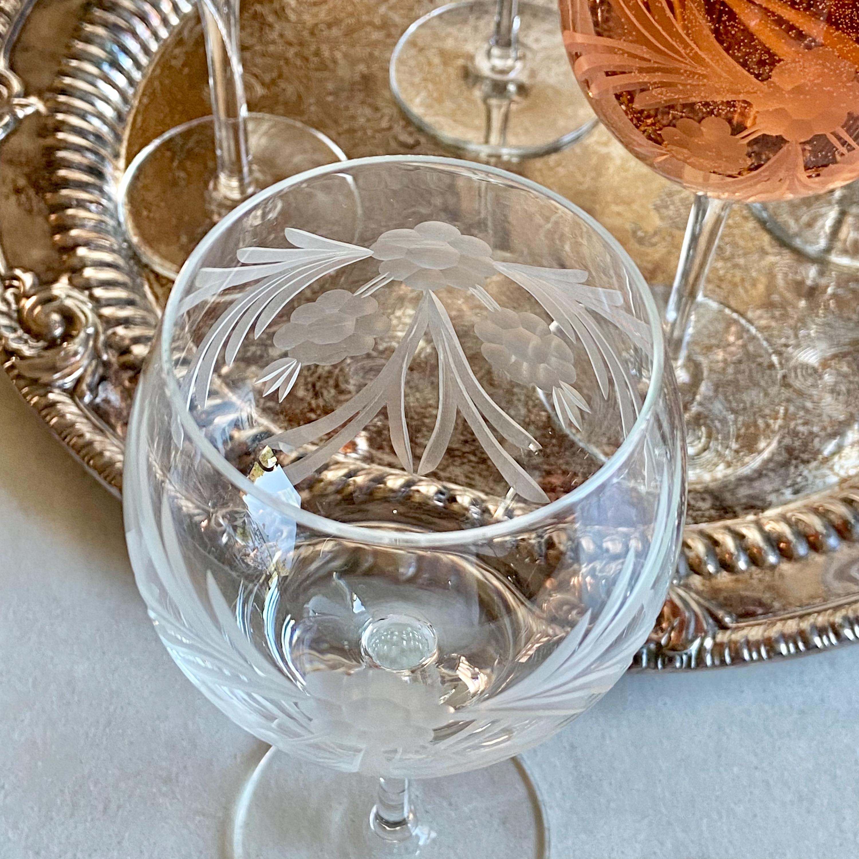 ヴィンテージエッチンググラス - 6個セット - Etsy 日本