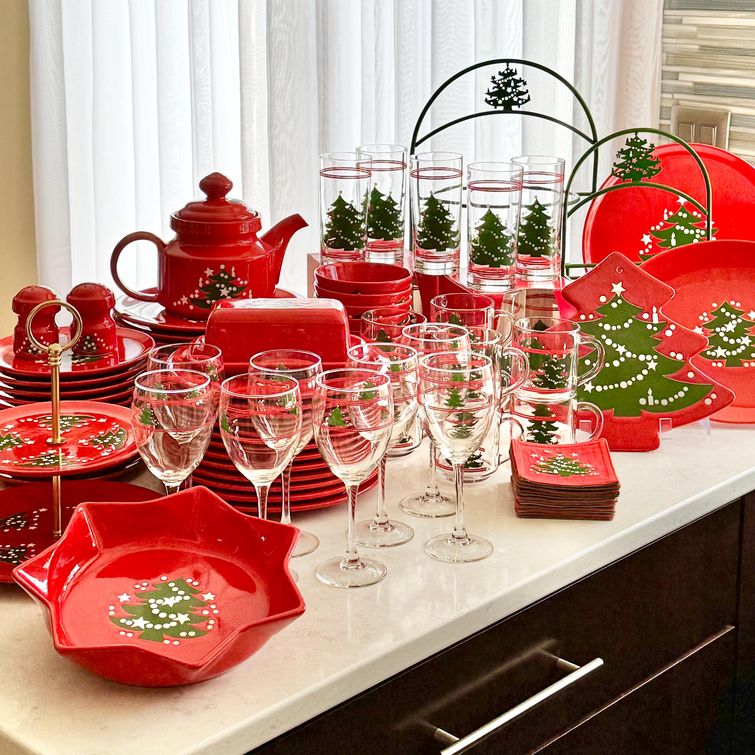 Waechtersbach Christmas Tree Red Christmas Dishes VTG