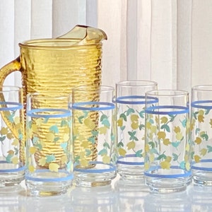 Vintage Retro Gelbe Tulpe 14 oz Gläser - 6er Set