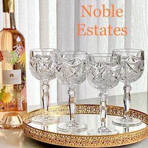 Vintage Katharinen Hutte Crystal Wine / Cocktail Glasses - Set of 4