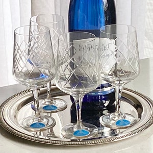 Vintage Easterling Lady Victoria Crystal Glasses - Set of 4 (Set #1222B)