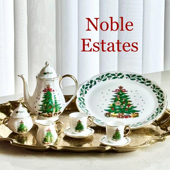 Vintage Holiday Christmas Tree Miniature Tea Set Australia