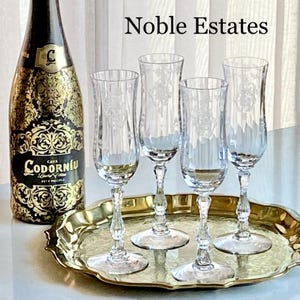Vintage Fostoria Navarre Glasses  (circa 1936 - 1982) - Set of 4 Champagne Flutes