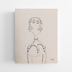 Two Faced - 8x10 Hand Drawn Print | Hand Drawn Art | Pen & Ink | Art Decor