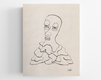 Cotton Candy - 8x10 Hand Drawn Print | Hand Drawn Art | Pen & Ink | Art Decor |