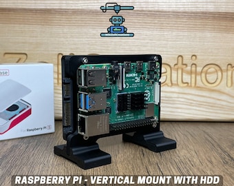 Raspberry Pi Vertical Mount with Integrated HDD Support