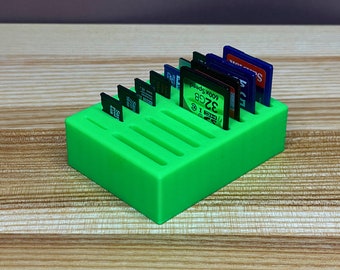 Organizador de tarjetas SD y MicroSD, soporte para tarjetas de memoria impreso en 3D con 8 ranuras