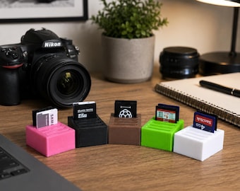 3D Printed 5-Slot SD Card Organizer for Desk