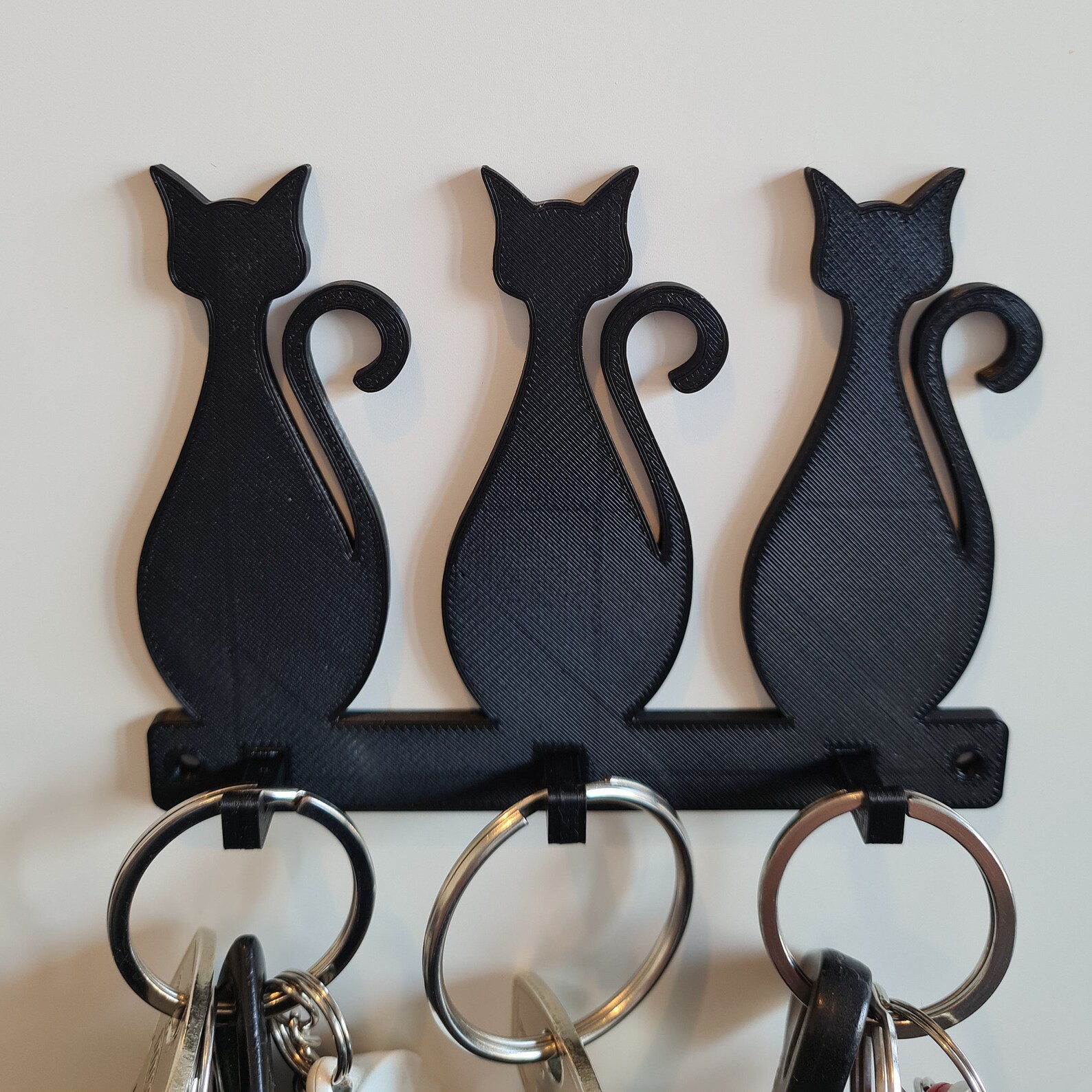 Key Holder for Wall Mount in cats style 3Hook Rack Etsy