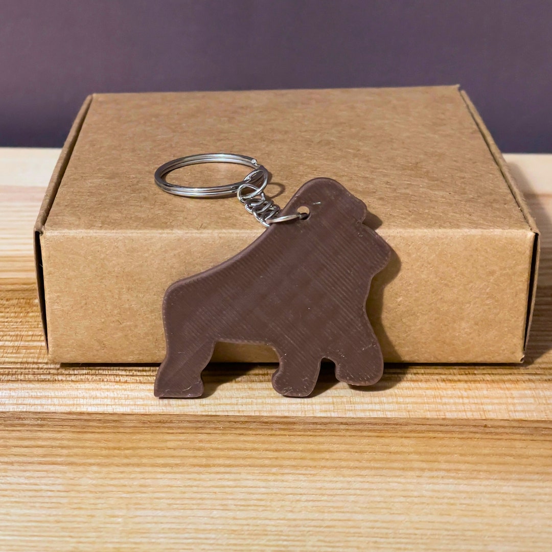 Gorilla Keychain 3D Printed Customizable Colors Animal Etsy