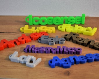 Keychain, Custom Name Backpack Tag, Personalized 3D Printed Bag Charm