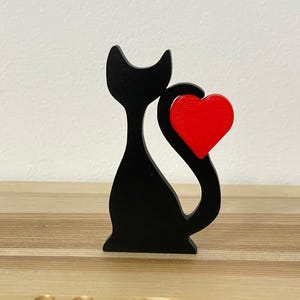 Customizable Cat Silhouette Statue: PLA Plastic Home Decor