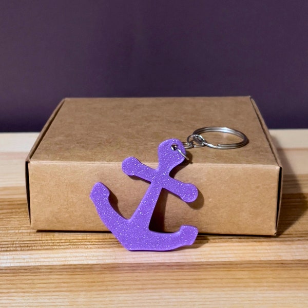 Anchor Keychain, 3D Printed, Customizable Colors, Animal Keychain, Eco-Friendly Material