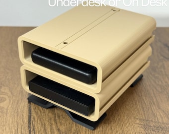 Portable HDD Organizer, 3D Printed Hard Drive Holder for Desk or Under Desk