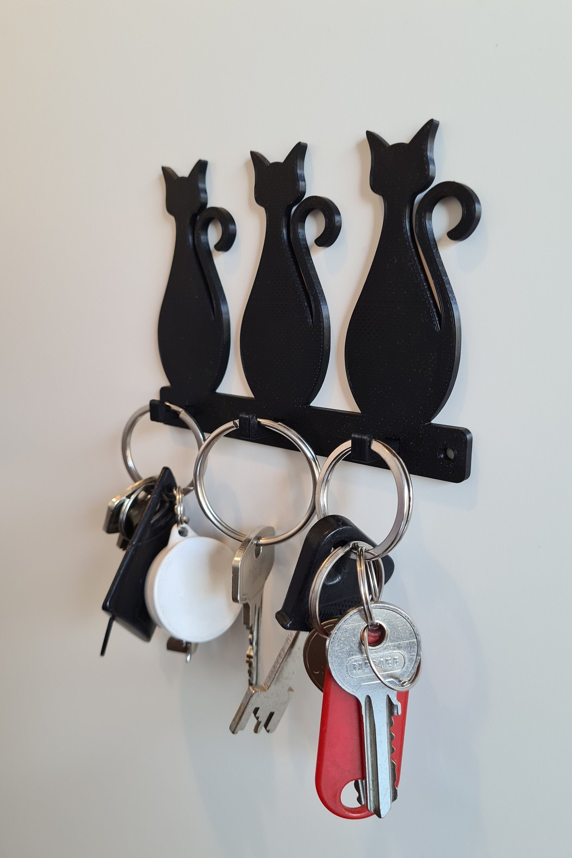 Key Holder for Wall Mount in cats style 3Hook Rack Etsy