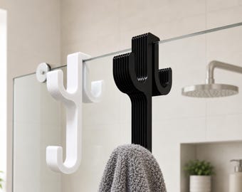 Over Glass Bathroom Hook, No Drill Towel and Robe Holder, 6-12mm