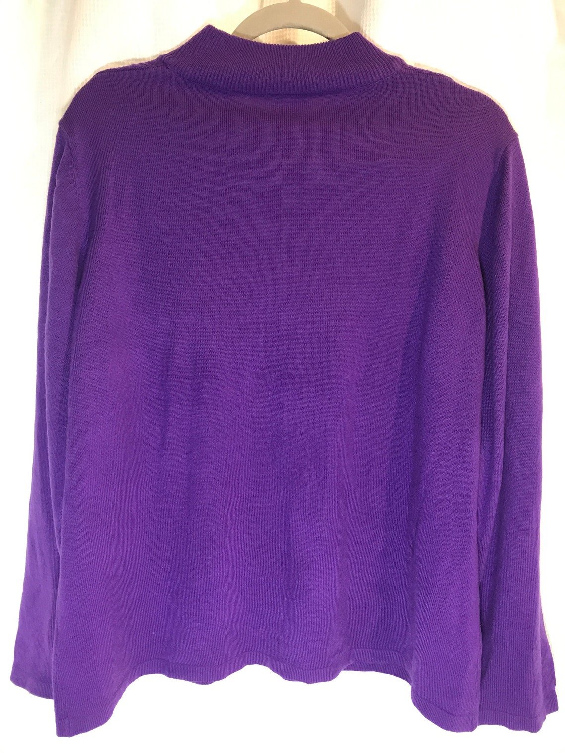 Vintage 1990s Purple Acrylic Sweater by Salon Studio from Etsy