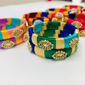 Indian Silk Thread Bangles | Return Gifts | Handmade | Rakhi/Diwali/Bridal Showers/Baby Shower/ Wedding/Sangeeth/ Mehendhi