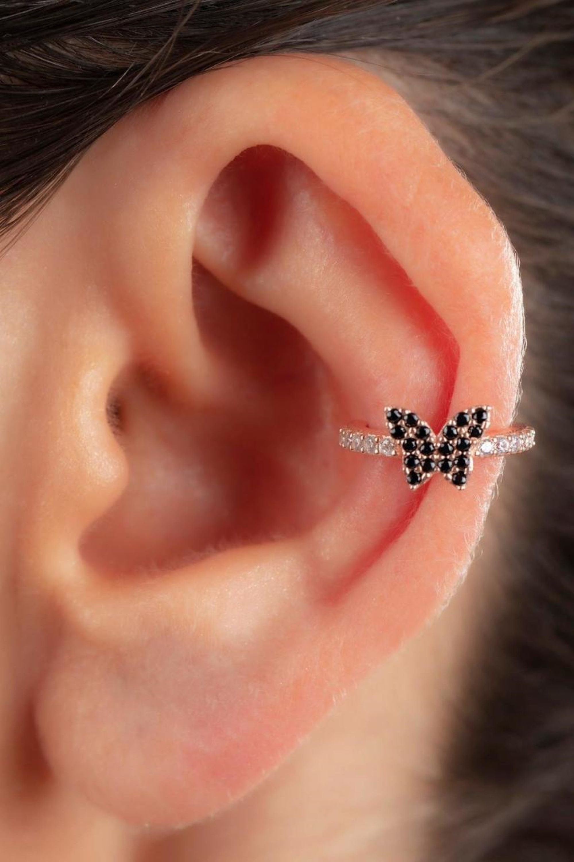 Butterfly Ear Cuff/925 Sterling Silver Ear Cuff/non Pierced Etsy