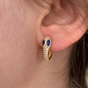 Gold Snake Stud Earrings/ Animal Earrings/ small snake hoop earrings/Dainty snake hoops/Tiny hoops/ Huggie hoop earrings/Gift for her