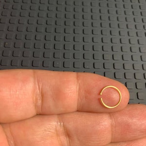 Gold Nose Ring/Sterling Silver Nose Hoop/ nose piercing hoops/Nose Piercing Ring/ 18K Gold Filled hoop nose ring, Hoop Earrings,10mm 22ga