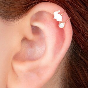 Ear Cuff No Piercing/Dangle ear cuff earrings/Helix piercing/Tiny Ear Cuff Earrings/wrap ear cuff/Gold Ear Cuff/Cartilage Earrings/CZ Charm