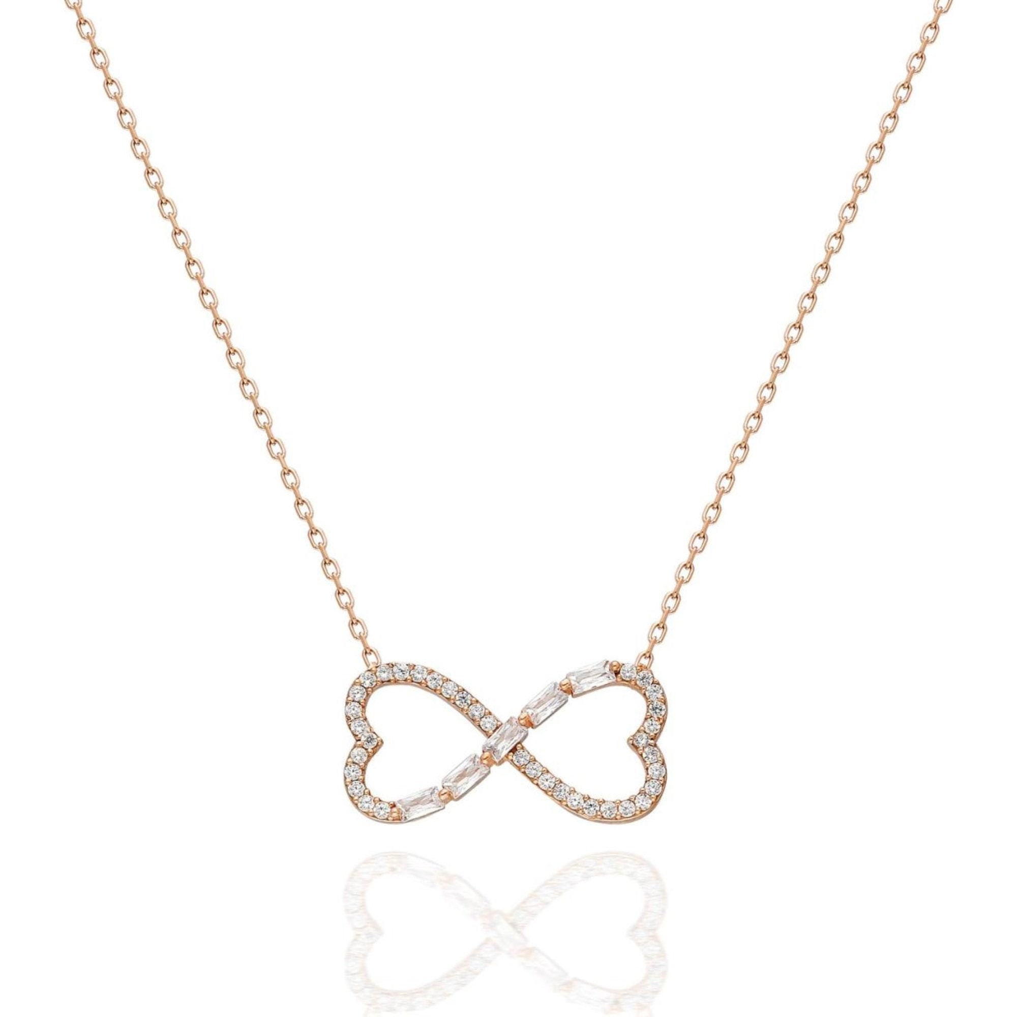 Collana Argento 925 Con Ciondolo Cuore Oro Rosa E Zirconi - Regalo Perfetto Per Donne E Bambine - Foto 6