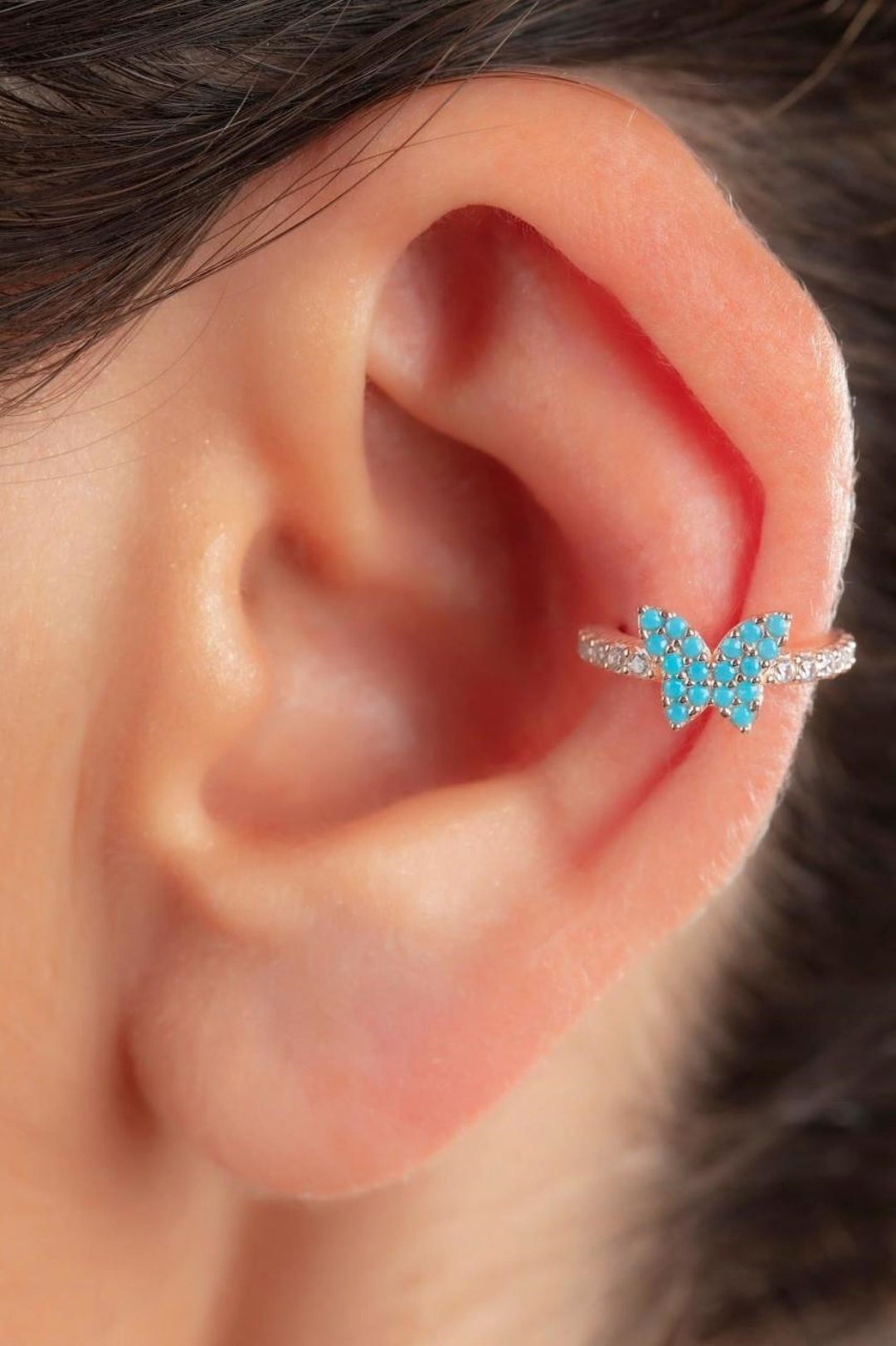 Butterfly Ear Cuff/925 Sterling Silver Ear Cuff/non Pierced Etsy