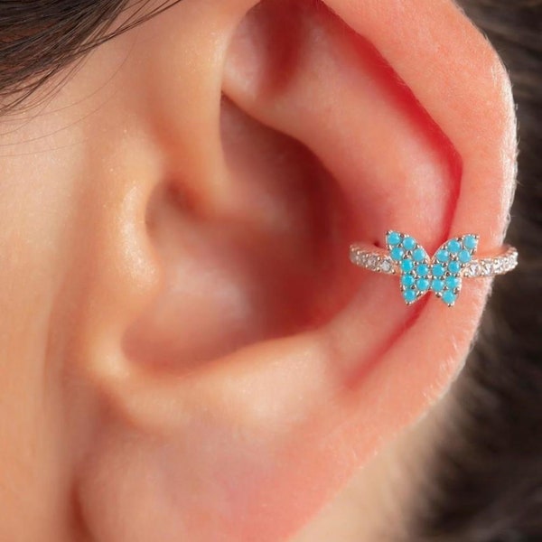 Butterfly Ear Cuff/925 Sterling Silver Ear Cuff/Non Pierced Ear Cuff/Tiny Ear Cuff Earrings/Wrap Ear Cuff/Gold Ear Cuff/Cartilage Earrings