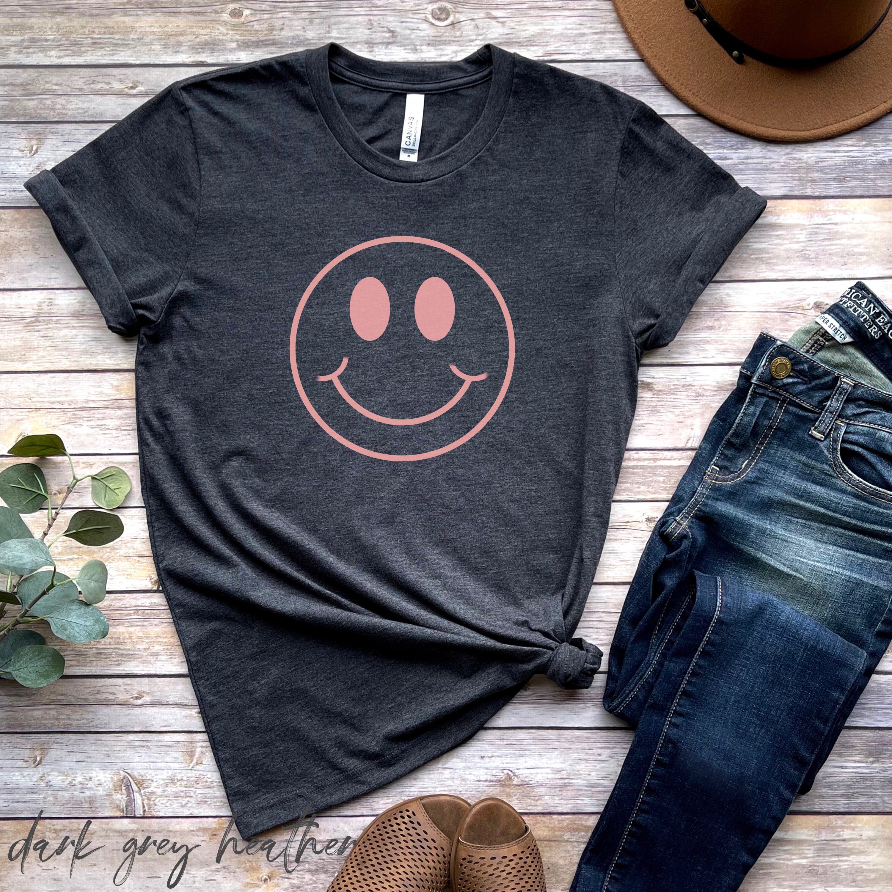 smiley face tshirt woman