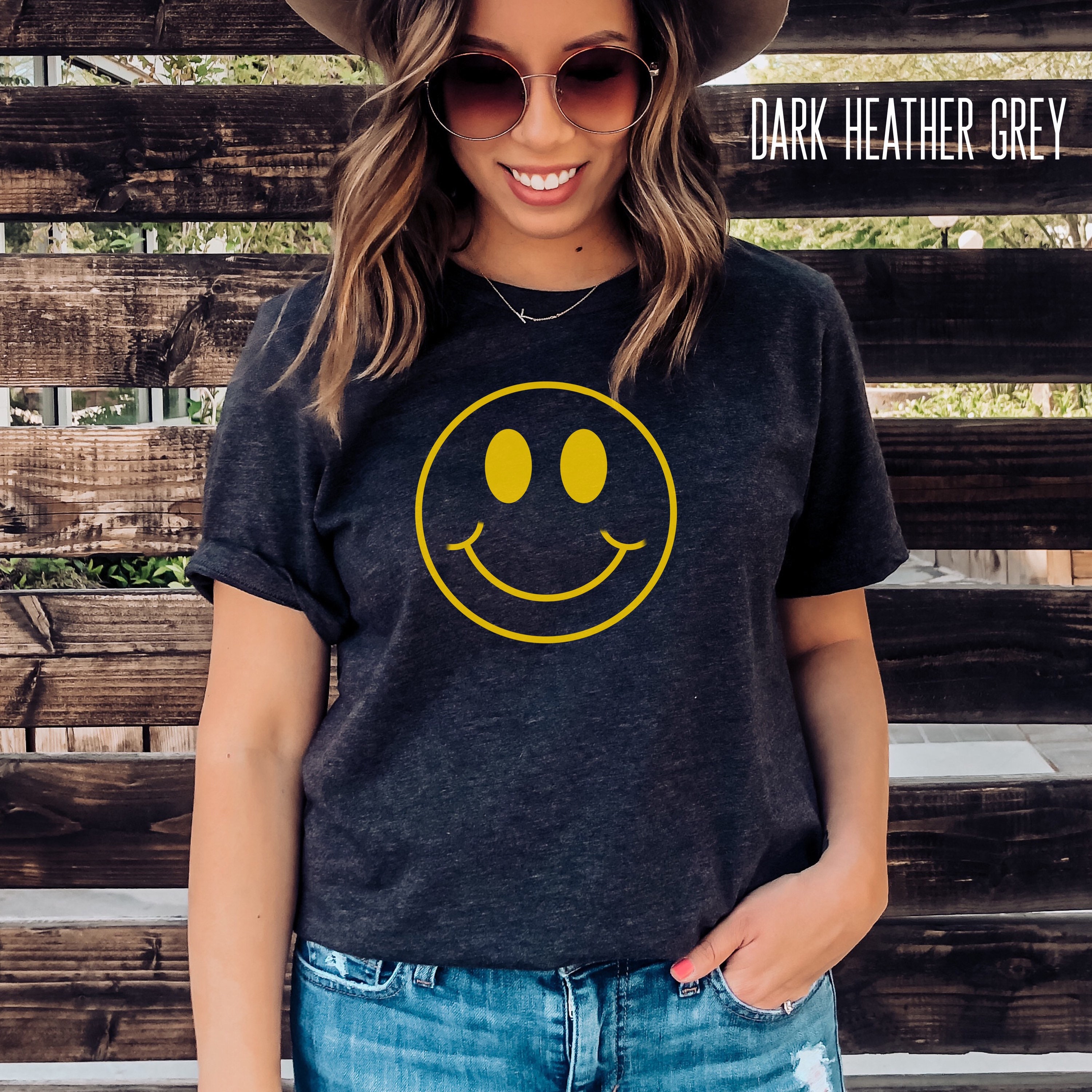 smiley face tshirt woman