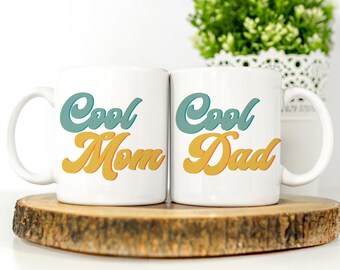 Cool Maman et papa Mug| Retro Cool Dad Mug Retro Cool Mom Mug| Cadeau pour le cadeau de soeur pour maman| Mères Fête des Pères Cadeau Fête des Pères Tasse