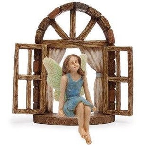 Fairy Sitting In Window, Fairy Garden Window