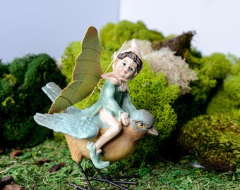 Acorn Fairy Riding a Bluebird