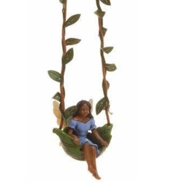 Swingtime Fairy, Ebony Fairy, Fairy Garden Swing