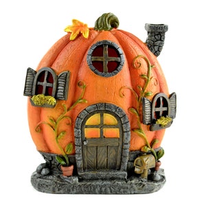 Mini Pumpkin House LED, Halloween House, Fairy Garden Pumpkin