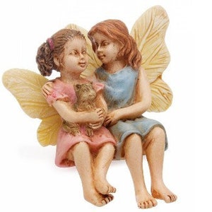 Sitting Fairy Sisters, Fairy Garden Sisters, Mini Fairies, Miniature Fairies