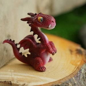 Mini Red Dragon, Fairy Garden, Miniature Dragon, Garden Dragon